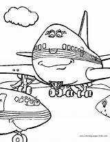 Coloring Pages Airplane Transportation Kids Color Printable Jet Jumbo Choose Board sketch template