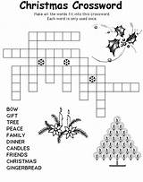 Christmas Crossword Puzzle Easy Puzzles sketch template