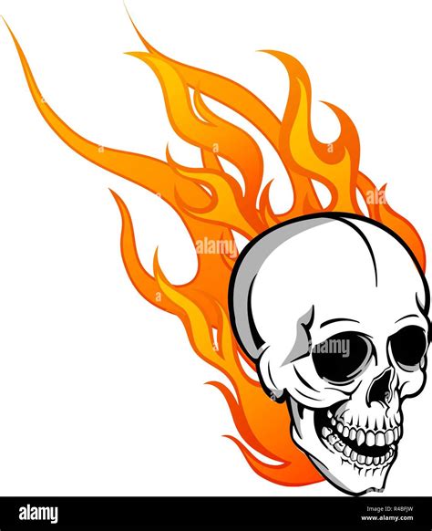 calavera en llamas de fuego  ilustracion vectorial imagen vector de