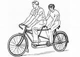 Tandem Coloring Coloriage Imprimer Bicyclette Drawing Dessin Dessins Pages Bores Ranting Cycle Large sketch template