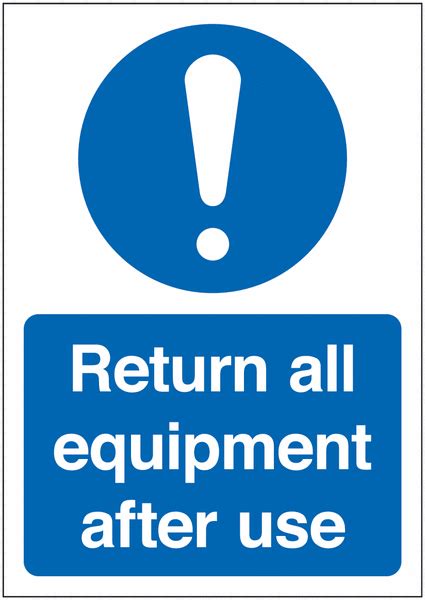 return  equipment   signs seton