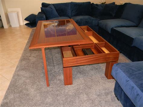 Hand Crafted Glass Top Lift Top Coffee Dining Table By Jonathan Walkey
