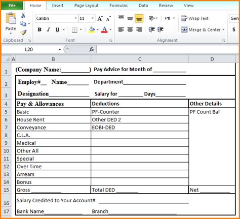 7 Salary Payslip Format In Word Simple Salary Slip