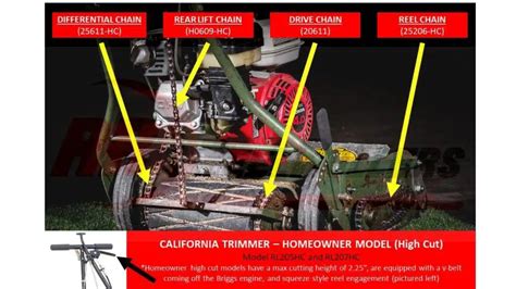 california trimmer  high cut model differential chain master link included