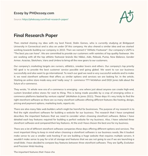 final research paper phdessaycom