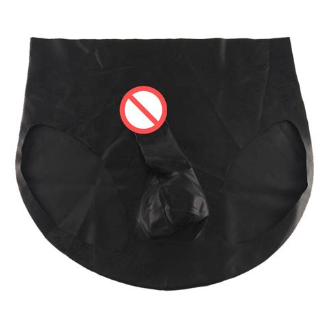natural latex male briefs panties with penis sleeve mens