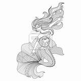 Meerjungfrau Fototapete Myloview Ausblenden Mehr sketch template