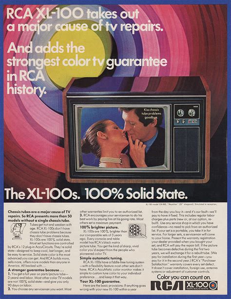 vintage  rca xl  solid state television set tv print ad  ebay