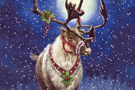 vintage christmas reindeer wallpapers top  vintage christmas