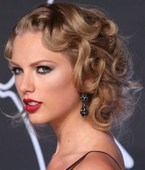 taylor swift hairstyles retro chic pinned up ringlets pretty designs