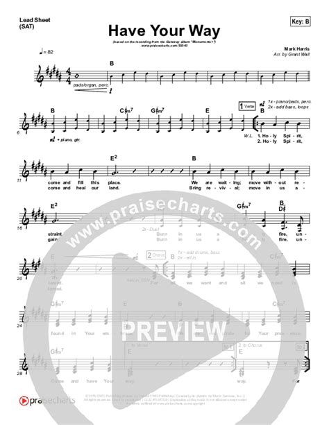 have your way sheet music pdf gateway praisecharts