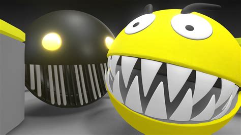 Pacman Vs Black Monster Pacman In A Fun Adventure Youtube