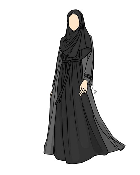 kartun muslimah gaya hijab ilustrasi gadis gaya busana