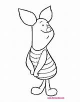 Piglet Coloring Pages Disney Cute Printable Frightened Funstuff Disneyclips sketch template