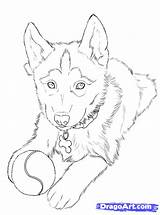 Huskies sketch template