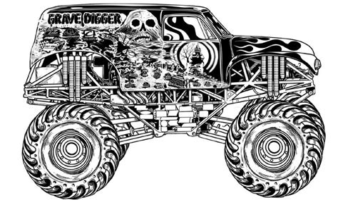 grave digger monster truck coloring pages printable monster
