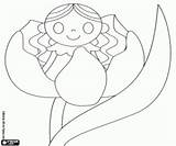 Thumbelina Little Girl Flower Coloring Characters Stories Short Pages Kids sketch template