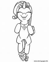 Coloring Pony Little Rarity Pages Unicorn Smiling Happy Printable Applejack Popular sketch template