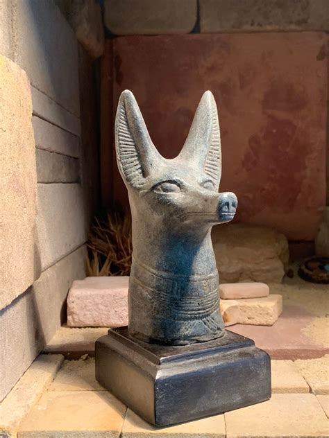 egyptian statue art anubis bust replica mummification god jackal