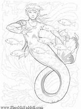 Mermaid Phee Mcfaddell sketch template