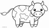 Cow Coloring Pages Animal Printable Baby Cute Template Farm Cartoon Cows Color Animated Kids Print Sheets Colour Spots Cool2bkids Book sketch template