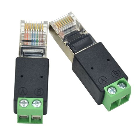 rj network connector male pc modular plug  rs screw terminals adapter  lin