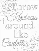 Coloring Confetti Kindness Words Theprudentpantryblog Wise Designlooter sketch template