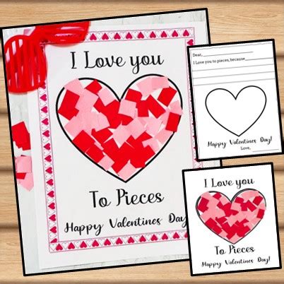 valentines day  love   pieces  printable template