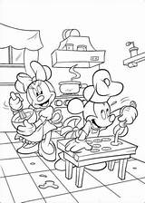 Minnie Mickey Mouse Coloring Pages Cooking Printable sketch template