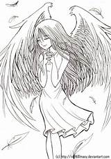 Coloring Pages Fairy Anime Angel Lineart Manga Deviantart Ange Cute Colouring Demon Et Adult Color Angels Chibi Sheets Print Printable sketch template
