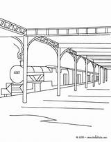 Station Railway Coloring Pages Hall Train Color Hellokids Print sketch template