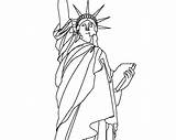 Liberty Pages Coloring Statue Lady Kindergarten Getcolorings sketch template