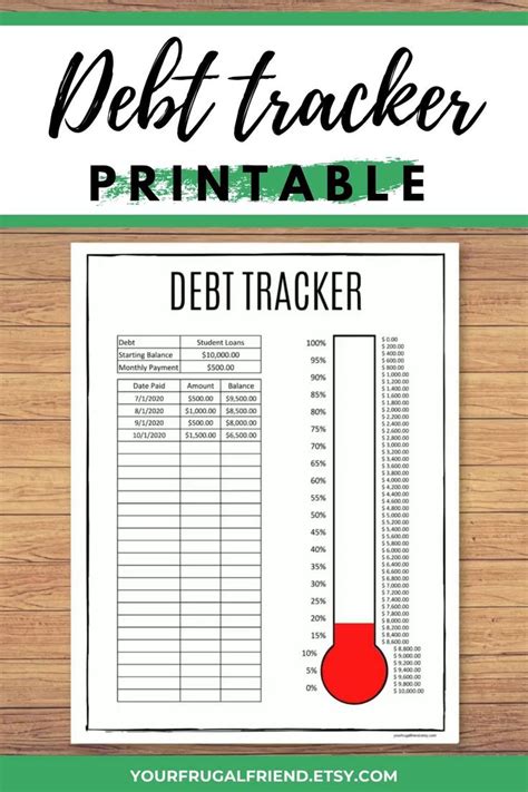 debt tracker printable printable world holiday