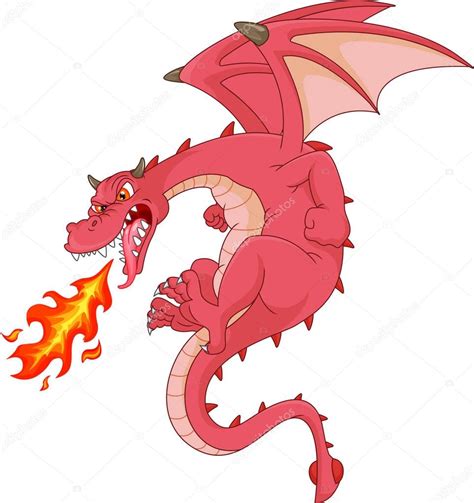 angry dragon cartoon stock vector  lawangdesign