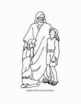 Jesus Coloring Children Pages Loves Little Everyone Kids Childrens Following Color Printable Friend Drawing Father God Child Coloringhome Lds Heavenly sketch template