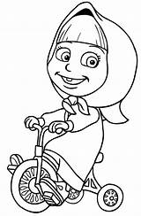 Masha Tricycle sketch template