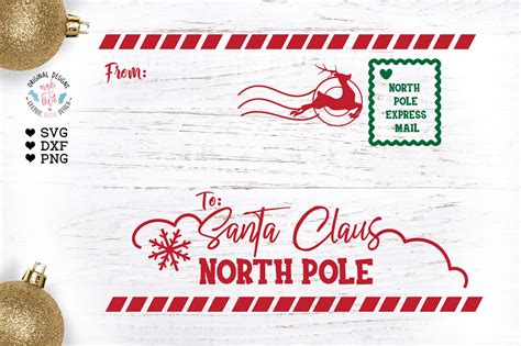 downloadable  printable santa envelopes north pole  calendar