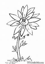 Sunflower Coloring Pages Flower Smiley Color Printable Print Library Clipart Hellokids Flowers sketch template