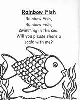 Coloring Rainbow Fish Printable Sheets Kids Print sketch template