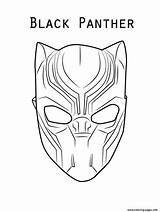 Panther Coloring Mask Pages Marvel sketch template