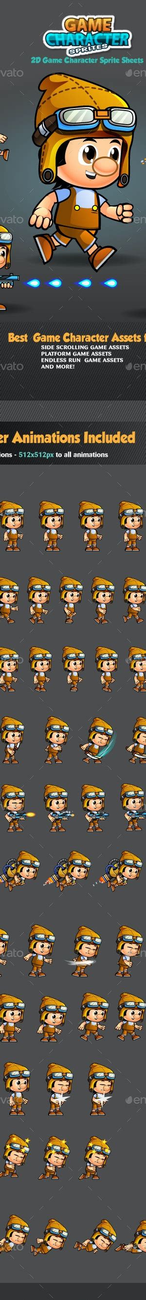 2d game character sprites 256 by pasilan graphicriver
