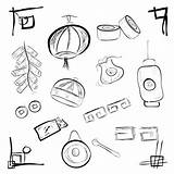 Imlek Vector Doodle Simple Item Element Illustrations China Event Stock sketch template