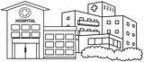 Hospital Coloring Pages Modern Kids Building sketch template