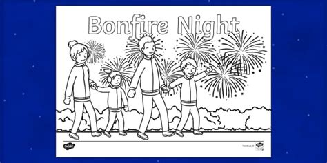 bonfire night colouring page teacher  twinkl