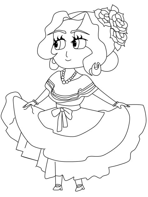 mexican girl coloring pages
