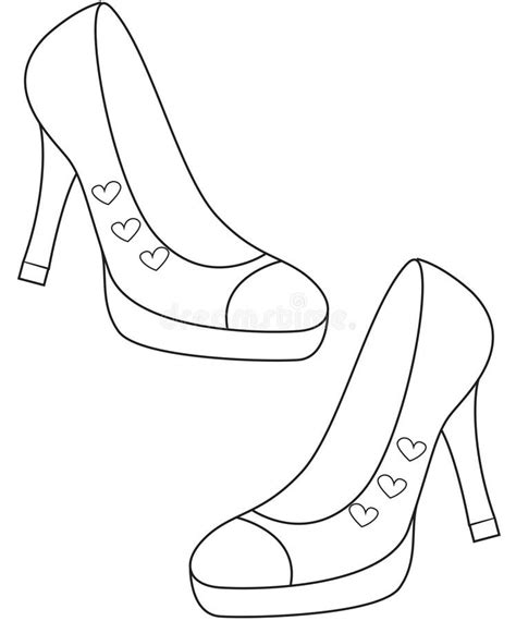 ladys shoes coloring page stock illustration image  clean