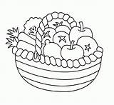 Basket Vegetable Coloring Drawing Fruit Fruits Pages Printable Vegetables Sketch Clipart Food Healthy Kids Paintingvalley Comments Getdrawings Coloringhome Popular sketch template