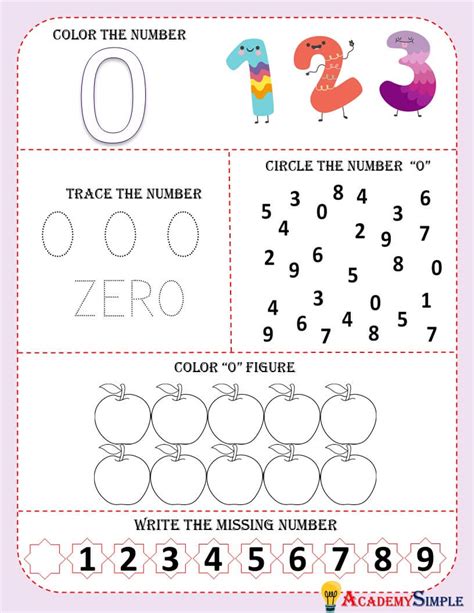 printable number tracing numbers coloring number  academy simple
