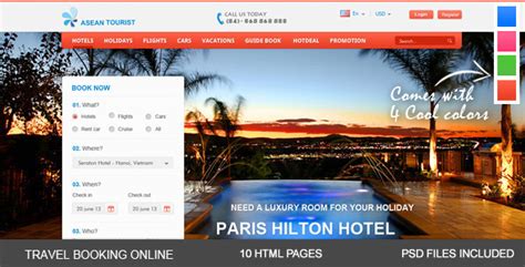 atourist hotel travel booking site template