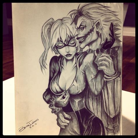 Fan Art Of Harley And The Joker Xpost From R Drawing